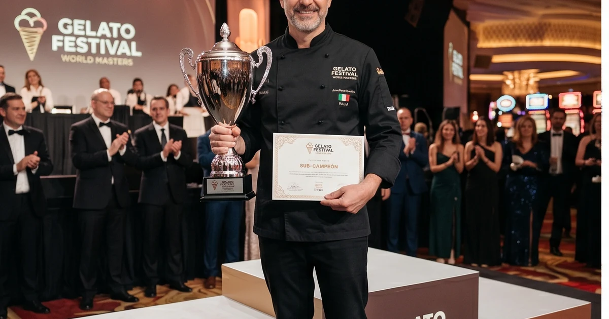España, subcampeona del mundo: Carlo Guerriero de Cádiz queda segundo en el Gelato Festival World Masters 2026