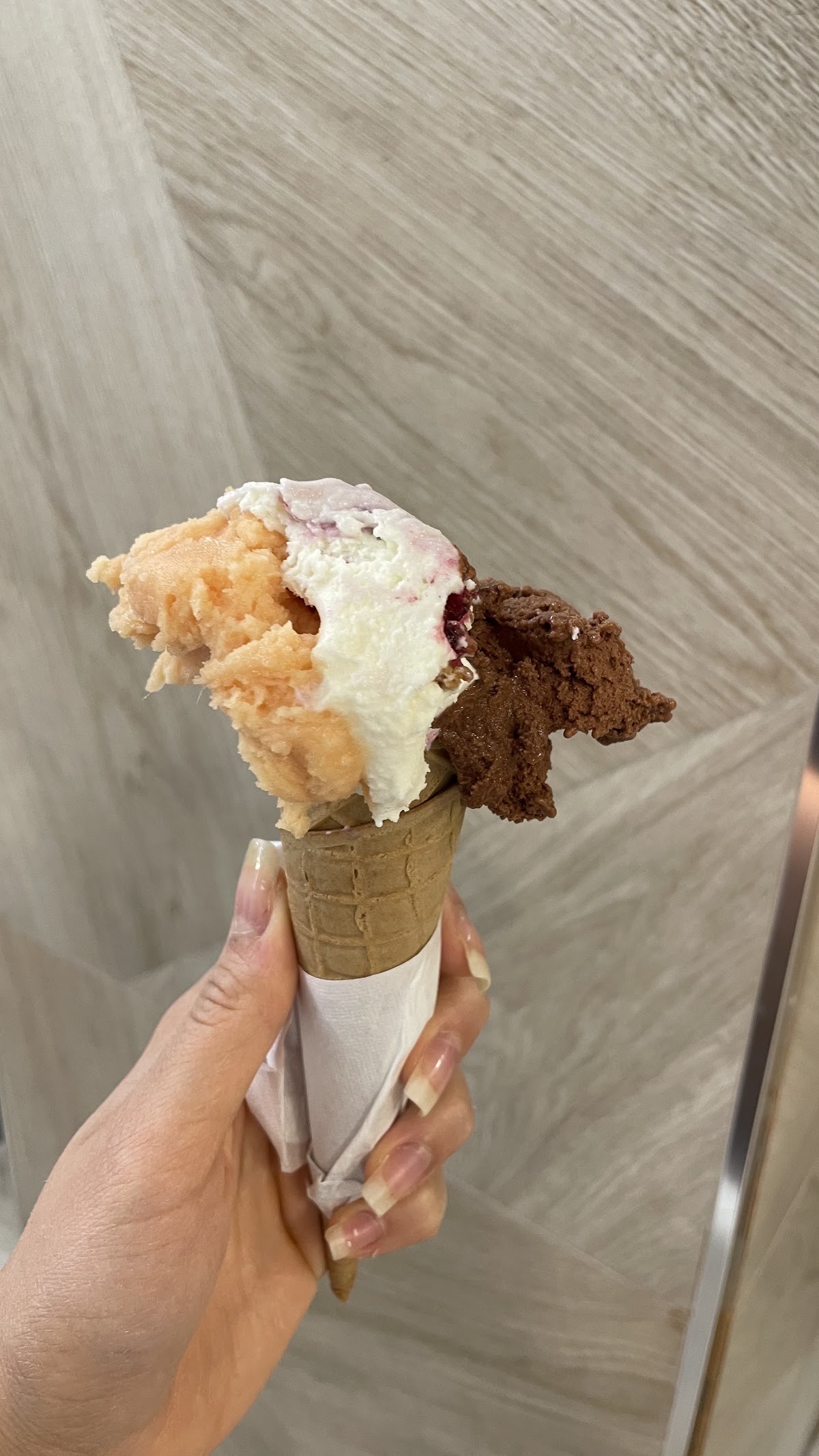 Il gelato servito.