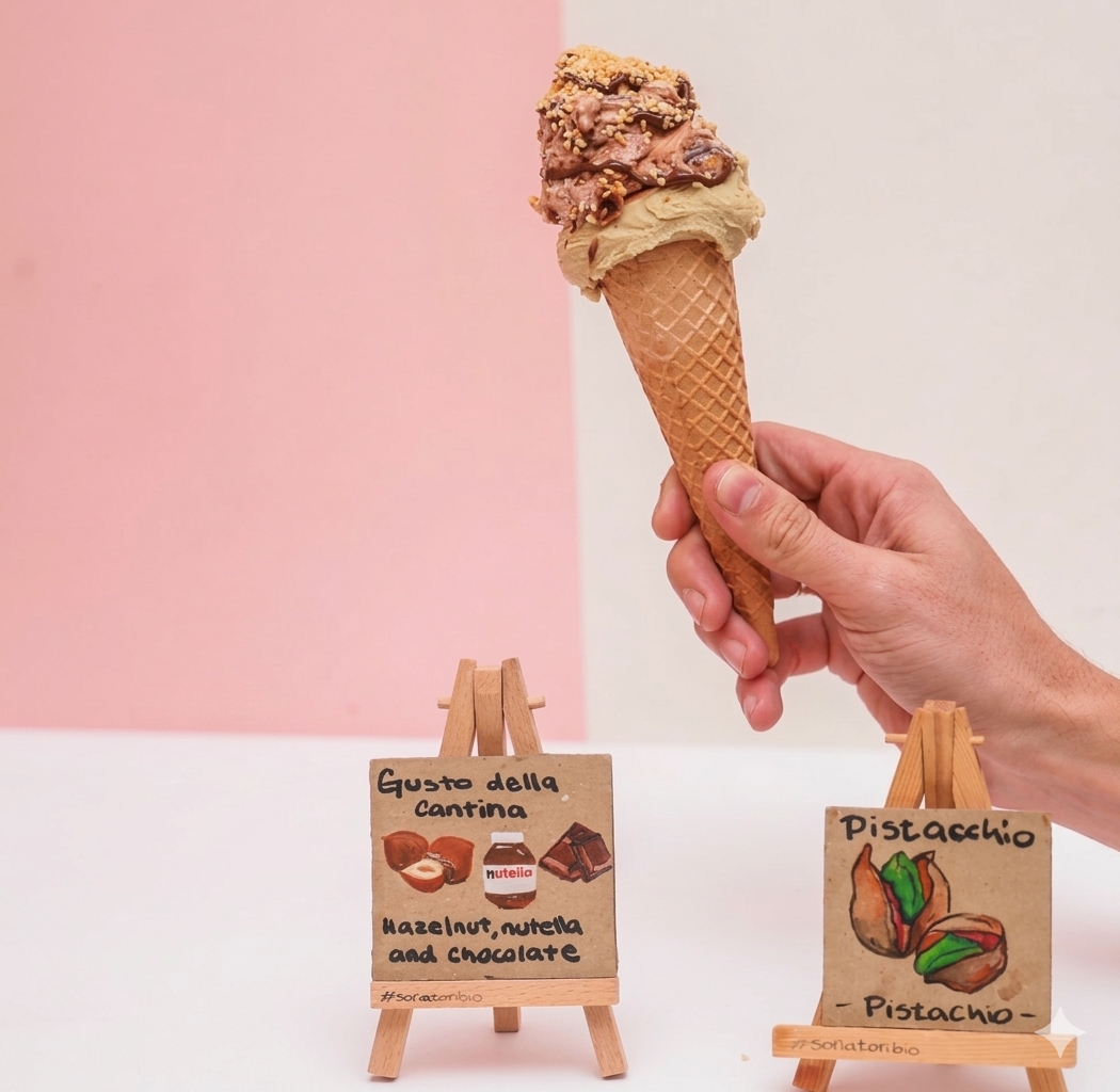 Il gelato servito.