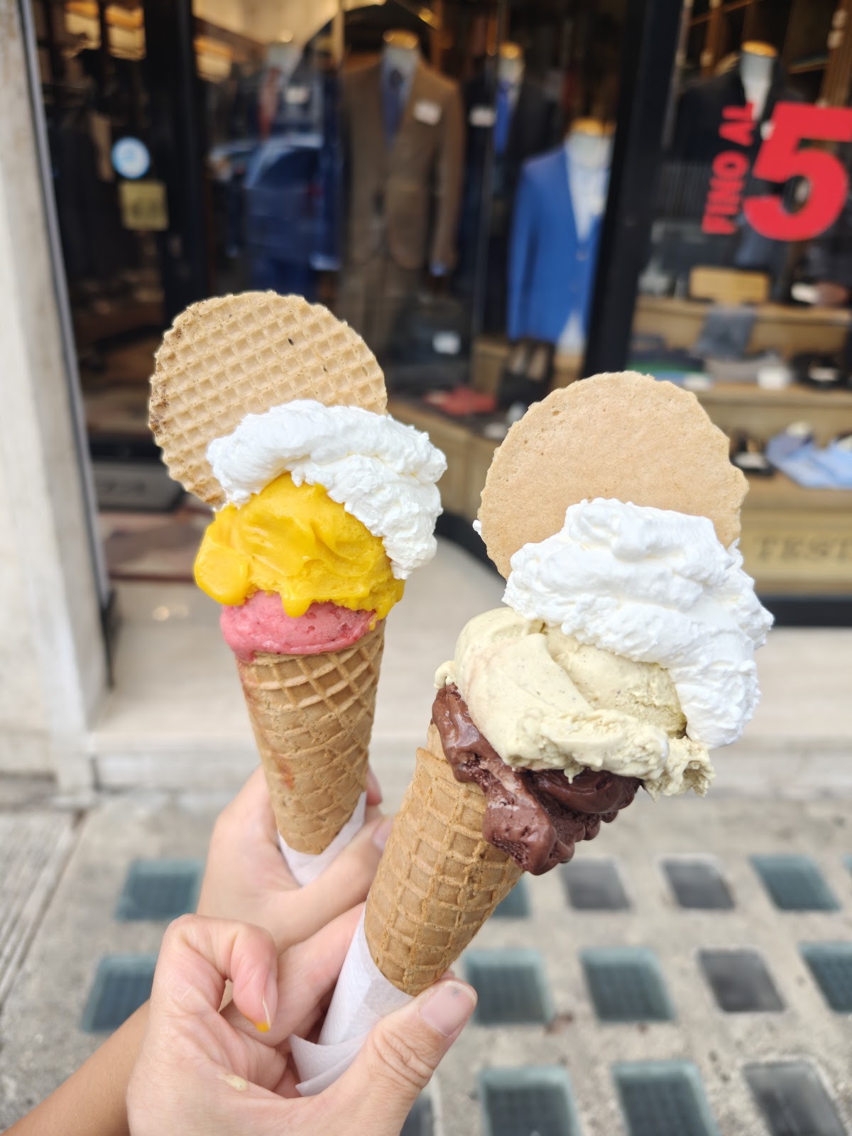 Il gelato servito.
